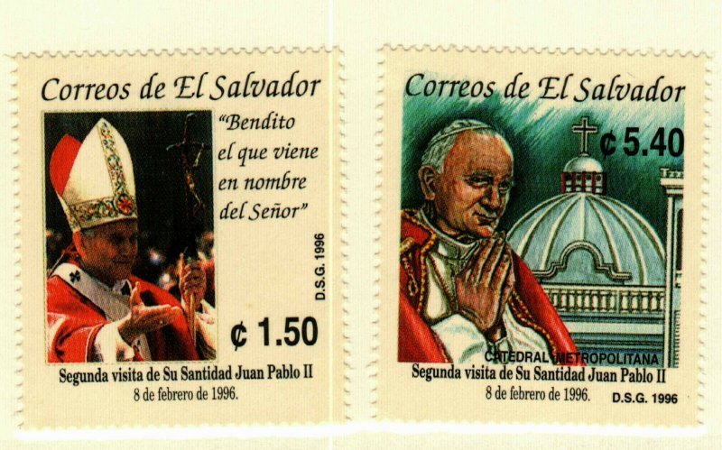 El Salvador #1429-30 MNH Pope John Paul II CV$6.50