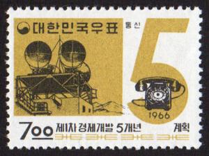 Korea (South) #408  mnh - 1966 5 Year Plan - radar & telephone