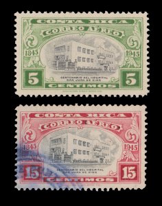 COSTA RICA 1946. SCOTT # C128 - C130. USED.