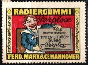 Vintage Germany Poster Stamp Perplex Erasers Ferd. Marx & Co.