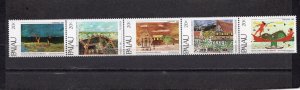 PALAU 1983 CHRISTMAS PAINTINGS STRIP OF 5 STAMPS MNH