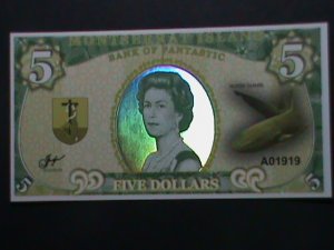 ​MONTSERRAT ISLANDS-COLLECTIBLES $5 UNCIRCULATED POLYMAR HOLOGRAM NOTE-VF