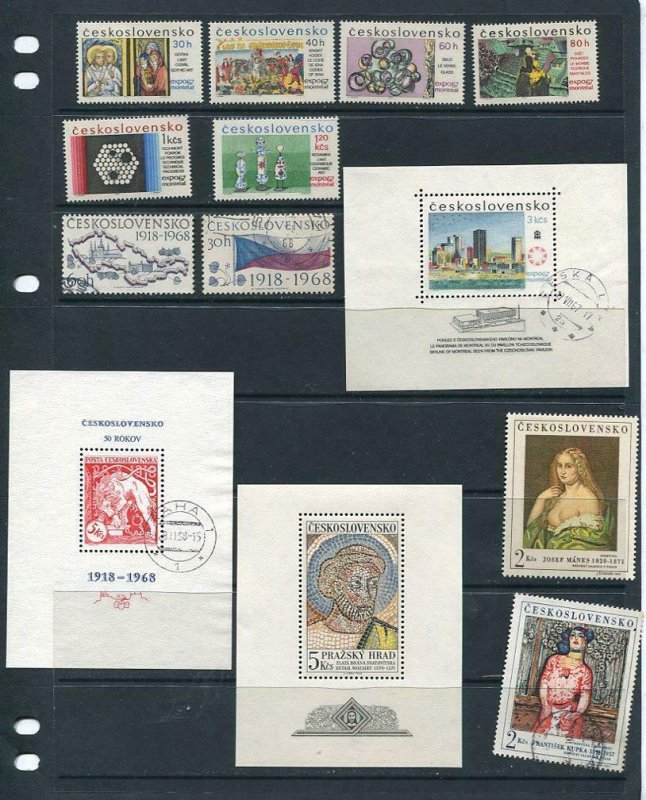 Czechoslovakia 1967/8 2 Souvenir Sheets, stamps MH/Used 7165