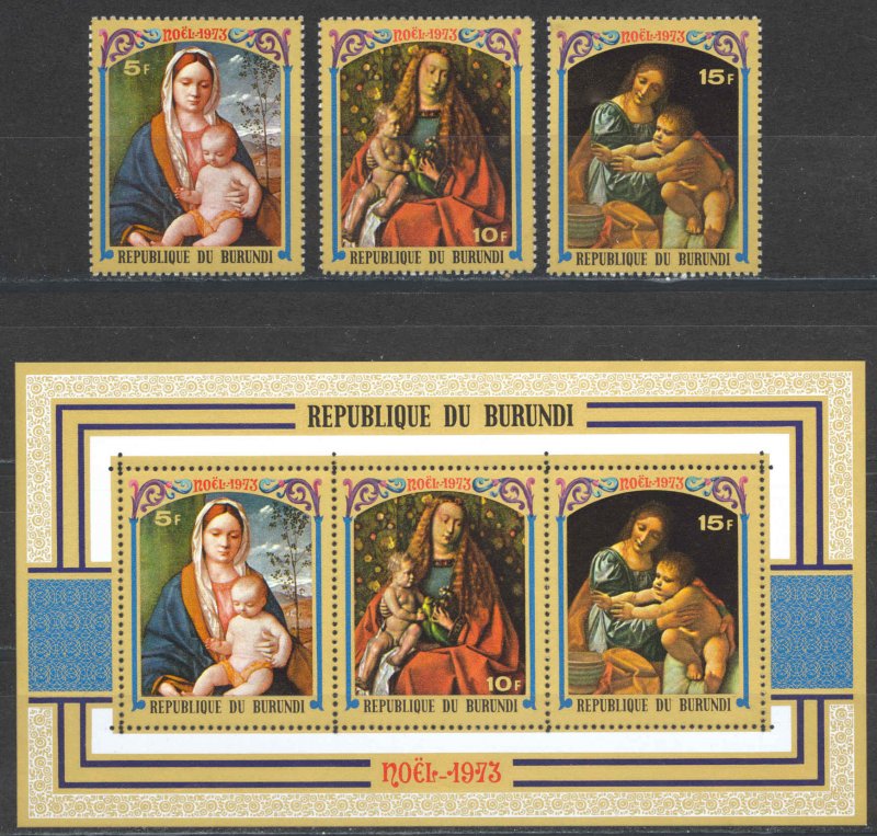 Burundi Sc# 441-443a MNH 1973 Christmas