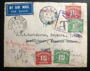 1939 Halol India Postage Due Cover To Fernham Royal England Via London