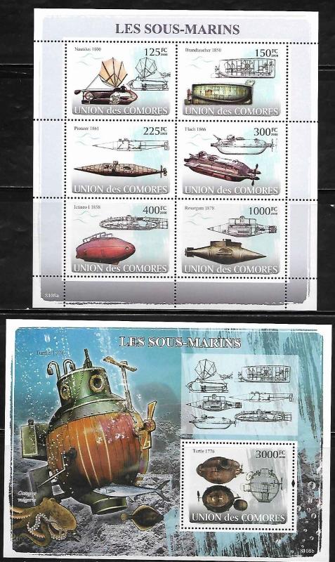 Comoro Islands 997-98 Submarines Mint NH