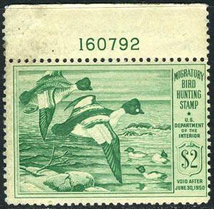 RW16 Mint Never Hinged $2 Duck Stamp from 1949