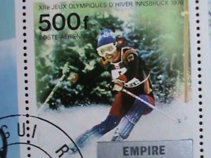 Central Africa Stamp-1976- 12th Winter Olympic Innsbruck'76 CTO-S/S sheet