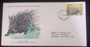 EL)1977 LESOTHO, WORLD WILDLIFE FUND, WWF, SOUTH AFRICAN PORCUPINE, CIRCULATED T