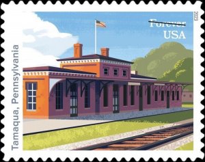 US 5758-5762 5762b Railroad Stations forever strip A (5 stamps) MNH 2023 3/31