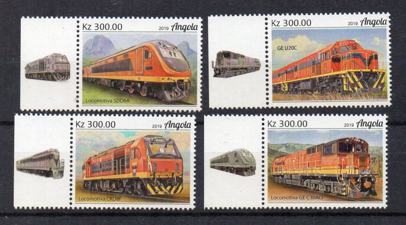 ANGOLA - TRAINS - DIESEL TRAINS - 2019 - 4 Stamps -