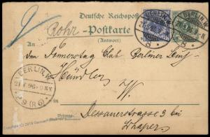 Germany 1896 Berlin Rohrpost Pneumatic Mail Cover 5pf Krone Adler 82601