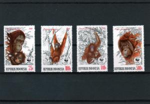 Indonesia 1989 WWF Orangutans Set (4) MNH VF Sc#1380/83