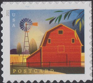 US 5547 Barn Gambrel Roof Summer postcard rate single (from sheet) MNH 2021 Mint