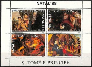 A3422- SAO TOME & PRINCIPE, ERROR MISSPERF: 1988 Christmas, Art, Rubens, Tiziano