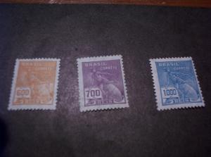 BRAZIL #s338-340 MINT