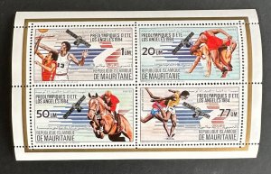 1984 Stamps Sheetlet Los Angeles Olympic Games Mauritania #801/804 Perfect-