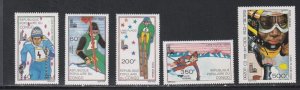 Congo - Peoples Rep. # C261-265, Lake Placid Winter Olympics, Mint NH 1/2 Cat