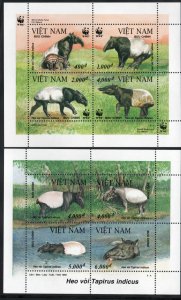 Unified Viet Nam Scott 2627-2628 Souvenir Sheet WWF Tapir MNH** CV $10