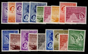 SEYCHELLES QEII SG174-188, complete set, LH MINT. Cat £80.