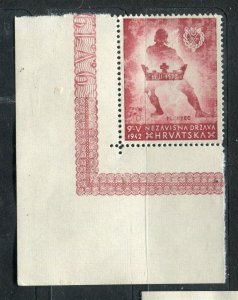 CROATIA; 1942 early Victims of Senj issue MINT MNH Corner value