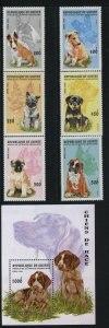 Guinea Sc 1340-46 Dogs MNH Set + Souvenir sheet Value $ 14.50