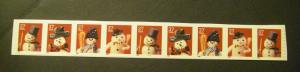 Scott 3680-83 or 3683a, 37c Snowmen, PNC9 #G1111, MNH Coil Beauties, CV $30