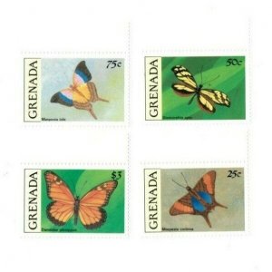 Grenada - 1991 - Butterflies - Set Of 4 Stamps - Scott #1931-46 - MNH