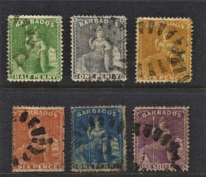 STAMP STATION PERTH -Barbados #Britannia 6 Early Used Stamps - Unchecked