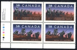 Canada #1250ii Mint MATCH SET -- Plate Blocks Inscription -- Infantry Regiments