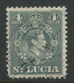 St. Lucia - Scott 138 - KGVI - Definitive -1949 - FU -Single 4c Stamp