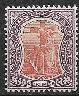 1903 Montserrat 16 Symbol of the Colony 3p MH