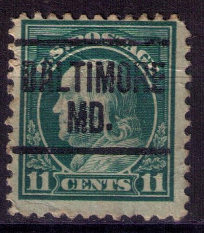 US Scott #511 Used PRECANCEL BALTIMORE MD  'LIGHT CREASE CENTER F-VF