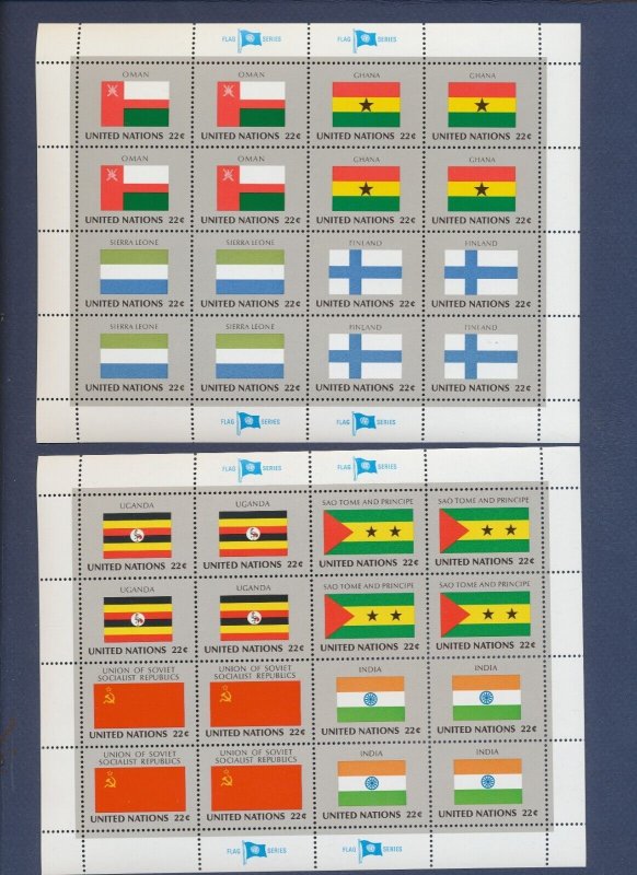 UN -FLAG SHEETS - Scott450-465 - 1985 - two scans 