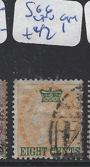 MALAYA STRAITS SETTLEMENTS (P1111B) ON INDIA QV   8C  SG 6   VFU