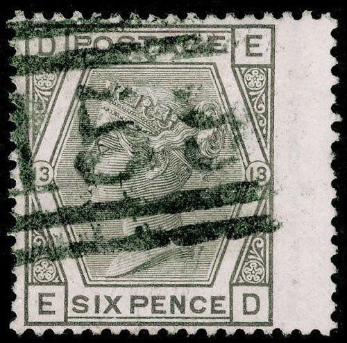 SG147, 6d grey PLATE 13, good USED. Cat £70. ED