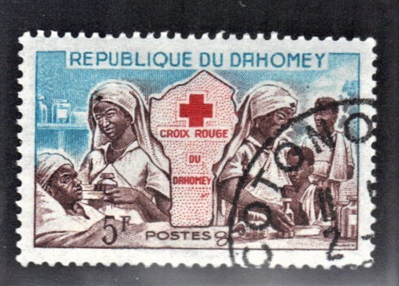 DAHOMEY SCOTT #156 5fr 1962 RED CROSS