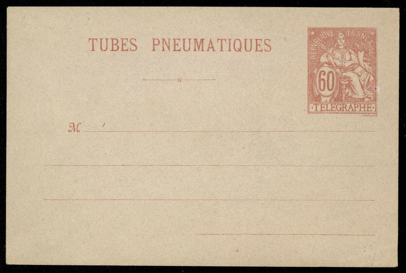 fr030 France Tubes Pneumatiques envelope 60c red unused