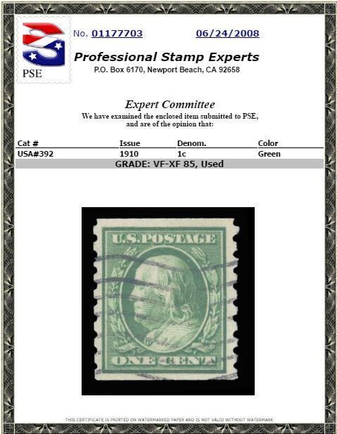 392 Used VF-XF PSE Grade 85 unencased