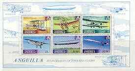 ANGUILLA - 1979 - History of Powered Flight - Perf 6v Sheet - Mint Never Hinged