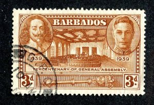 1939 Barbados Sc.# 206 used cv $6 ( 9661 BCXX )