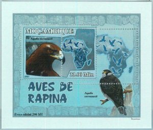 A1146- MOZAMBIQUE ERROR MISPERF Souvenir s: 2007 Birds of Prey, Verreaux's eagle