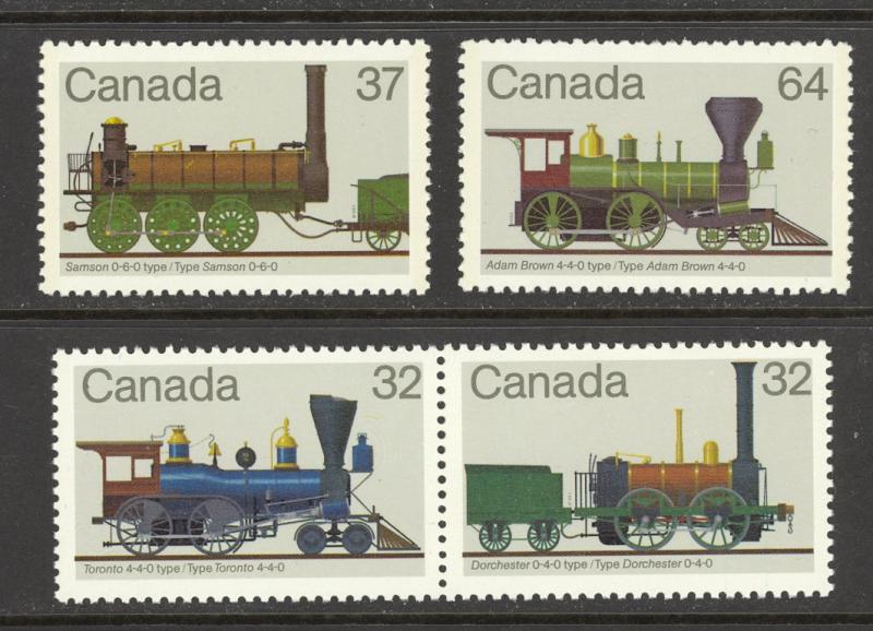 Canada Sc# 1000a-1002 MNH Set/4 1982 30c-60c Locomotives