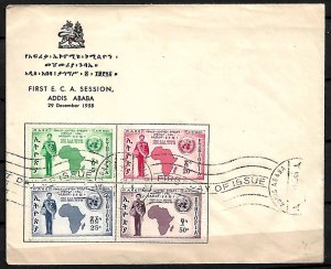 ETHIOPIA STAMPS 1958, FD COVER FIRST E.C.A. SESSION