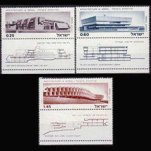 ISRAEL 1974 - Scott# 544-6 Architecture tab Set of 3 NH