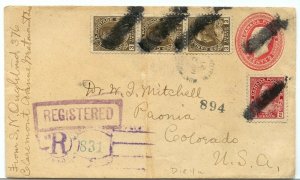 1921 Admiral Registered various cancels to USA, Cover Canada