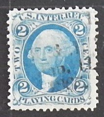 USA, 2c, Inter. Rev., Playing Cards, 1867, SC #R11b (2107-Т)