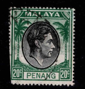 MALAYA Penang Scott 14 Used   stamp cut pefs at left