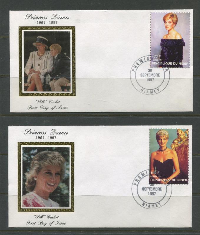 STAMP STATION PERTH Niger #944-947 FDC X 20 Full Set Princess Diana Silk Cachet