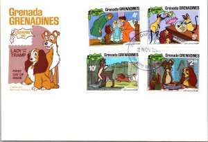 Grenada FDC 1981 - Lady & The Tramp, Christmas Cover - Block of 4 - F65061